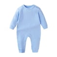 thumbnail image 2 of HVOBTTY Summer Infant Toddler's Rompers Solid Color Long Sleeve Full Length Breathable, 2 of 4