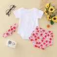 thumbnail image 2 of Vedolay Outfits Sets For Girl Girl's Two Piece Outfits Rib Knit Ruffle Hem Button Cami Top and Shorts Set,Red 0-6 Months, 2 of 5