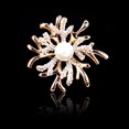 thumbnail image 2 of Wedding Bridal Rhinestone Crystal Antlers Champagne Flower Faux Pearl Brooch jinwen Perla Broche, 2 of 8
