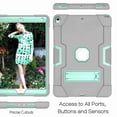 thumbnail image 3 of For iPad Pro 10.5 2017 A1701 A1709 Case, Dteck Shockproof [Full-Body] Hybrid 3-Layer Drop Protection Rugged Case Kickstand [HD Screen Protector] Cover , Gray+Aqua, 3 of 7