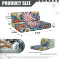 thumbnail image 7 of XYZCANDO Boho Flower RV Dinette Cushion Covers Stretchable Couch Cover 2 Cushion Sofa Universal Furniture Covers Comfortable Sofa Covers Washable Slip Covers for Loveseat Easy to Install Blue, 7 of 7