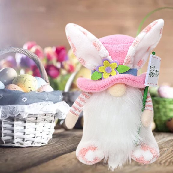 Easter Bunny Doll Plush Decoration, Cute Faceless Rabbit Ear Doll, Spring Easter Tabletop Ornament For Home Party Holiday Decor