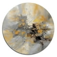 thumbnail image 2 of Designart "Beyond The Canvas Yellow and Grey I" Abstract Painting Metal Round Wall Art, 2 of 5