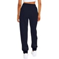 thumbnail image 4 of Pantalons de Survêtement pour Femmes avec Poches Bas Resserré à Cordon Jambe Droite Pantalons de Survêtement Confortables 2023 Pantalons Amples en Coton Jogger Noir 2TG, 4 of 5