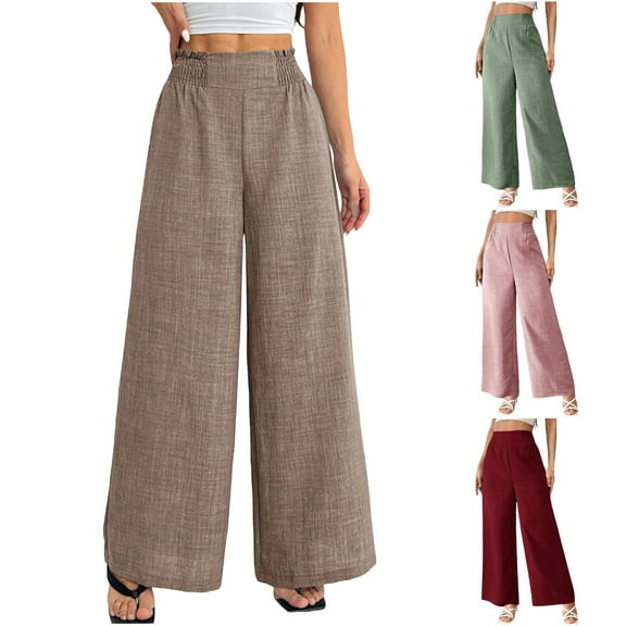 RongHuan Women's Suit Pants High Waisted Wide Leg Pants Work Office Business Casual Pants Soild Color Dress Pants