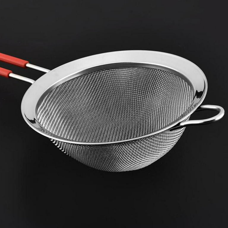  KUFUNG Stainless Steel Mesh Strainer - Strainers Fine Mesh & Wire  Sieve with Non-Slip Handles - Kitchen Strainer For Sifting, Straining, &  Draining (S, Black)…: Home & Kitchen