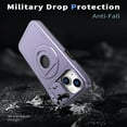 thumbnail image 4 of AUshell for iPhone 14 Case, Slide Camera Window Compatible wth MagSafe Rotating Kickstand Ring Silicone Military-grade Drop Resistant for iPhone 14(6.1" 2022) Magnetic Shockproof Shell, Purple, 4 of 6