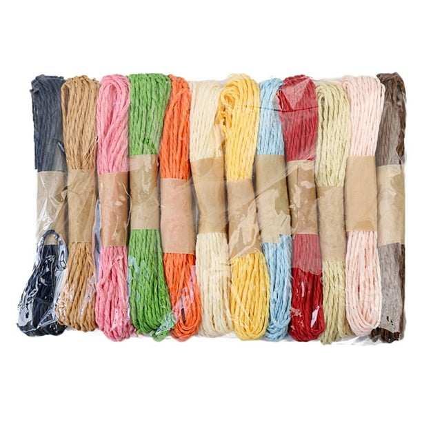 12 rollos de cuerda de papel de 10 m, hilo trenzado de colores para manualidades, regalos y envoltorios (colores surtidos).