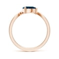 thumbnail image 2 of ANGARA Natural Pear London Blue Topaz Wave Shank Solitaire Ring in 14K Rose Gold for Women (Size-7x5mm) | November Birthstone, Anniversary, Jewelry Gift for Women | Natural London Blue Topaz Ring, 2 of 10