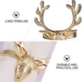 thumbnail image 5 of HWZWT 4pcs Christmas Napkin Rings Gold Deer Head Napkin Holder Metal Napkin Buckle for Cloth Napkins Party Wedding Table Decoration Daily Use Gold Creative, 5 of 5