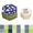 Navy Lime Geo, variant on Soimoi Hexagon Precut Quilt Kit 120 Cotton Fabric Hexagons + EPP Papers