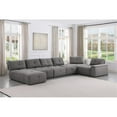 thumbnail image 3 of Pemberly Row Linen Fabric Upholstered Chaise in Gray, 3 of 3