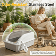 thumbnail image 6 of XL Open Top Stainless Steel Cat Litter Box, Light Gray-1Pack, High Sides Extra Large Capacity, 6 of 8