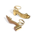 thumbnail image 3 of Sandalias Doradas de Tacón Cuadrado Grueso para Mujer DREAM PAIRS 6 cm, 3 of 7