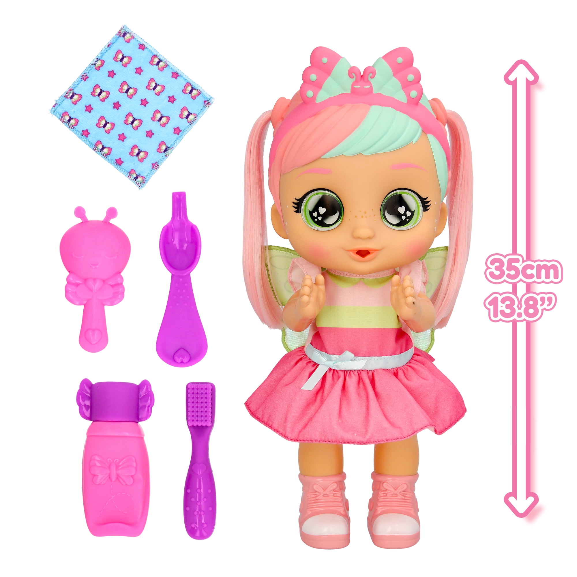 Cry Babies Bella's Morning Routine Interactive 13.6" Baby Doll with 25+ Baby Sounds and Interactive Accessories