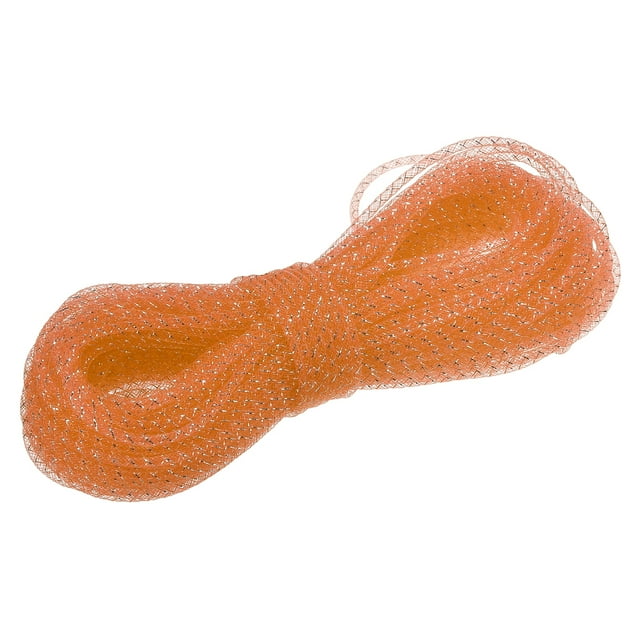 Unique Bargains 48 Yards Mesh Tube 3/16 Inch Decor Tubing Flex for Wreath,DIY Craft Orange Silver