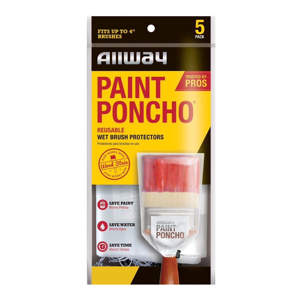 Allway Paint Poncho Wet Paint Brush Covers 5pk