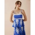 thumbnail image 4 of Women'S Summer Dresses 2025 Floral Sundress Spaghetti Straps Flowing Beach Vacation Bohemian Maxi Dress Set Blue S, 4 of 8