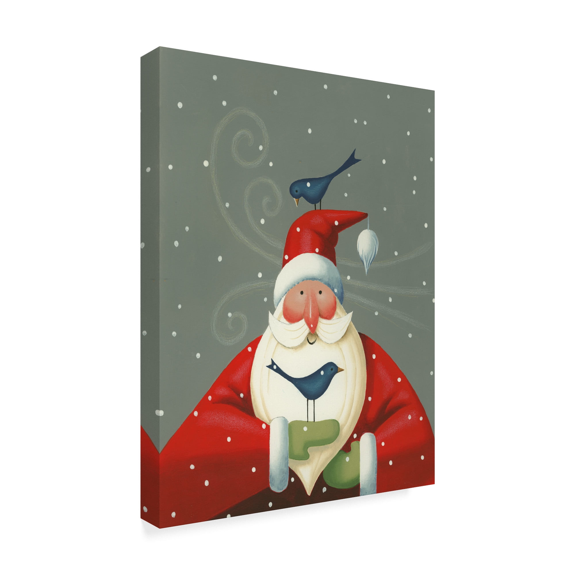Trademark Fine Art 'Santa With Bluebirds' Canvas Art by Margaret Wilson