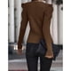 thumbnail image 4 of Suéter Otoño Invierno V cuello puro color puff manga larga moda Slim casual mujeres suéter para interior al aire libre, 4 of 6