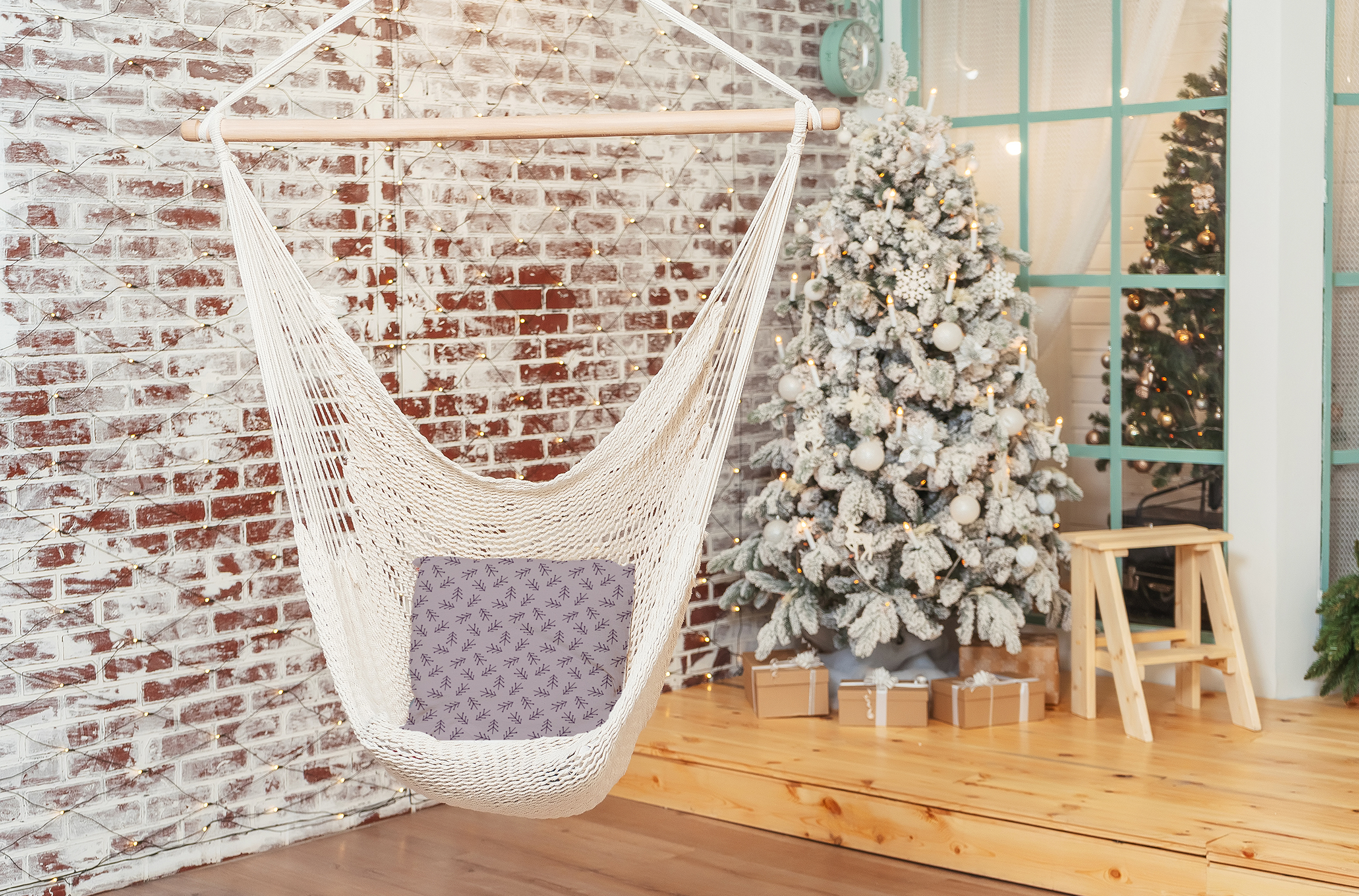 Simply Daisy Frosting Colored Scattered Trees Winter Soft Spun Polyester Indoor/Outdoor Throw Pillow, 20" x 20"