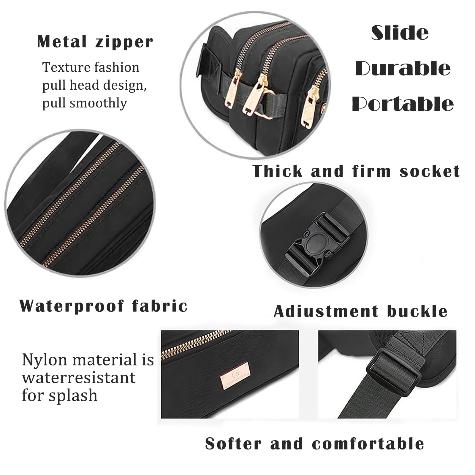 Extra Large Fashion Fanny Pack for Men Women, Waist Bag for Waterproof Hiking Running Biking Gym Outdoor Sports Travel Belt Bag