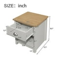 thumbnail image 2 of Country Gray Solid One Drawer Nightstand Side Table with Oak Top（Night Stand Only）, 2 of 8