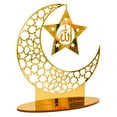 thumbnail image 2 of Adorno de luna de Ramadán acrílico para Eid, decoración musulmana, suministros para fiestas, oficina y hogar. Oro C, 2 of 9