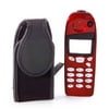 GE/Sanyo Red Face Plate and Black Leather Case Combo Kit for Nokia 5100 Series Cell Phones