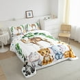 thumbnail image 3 of Feelyou Teens Western Camel Bedding Comforter Set, Cartoon Zoo Animal Twin Comforter Sets, Kawaii Giraffe Zebra Reversible Bedding Set, Ultra Soft Bedroom Decor, 2 Pieces, 3 of 8