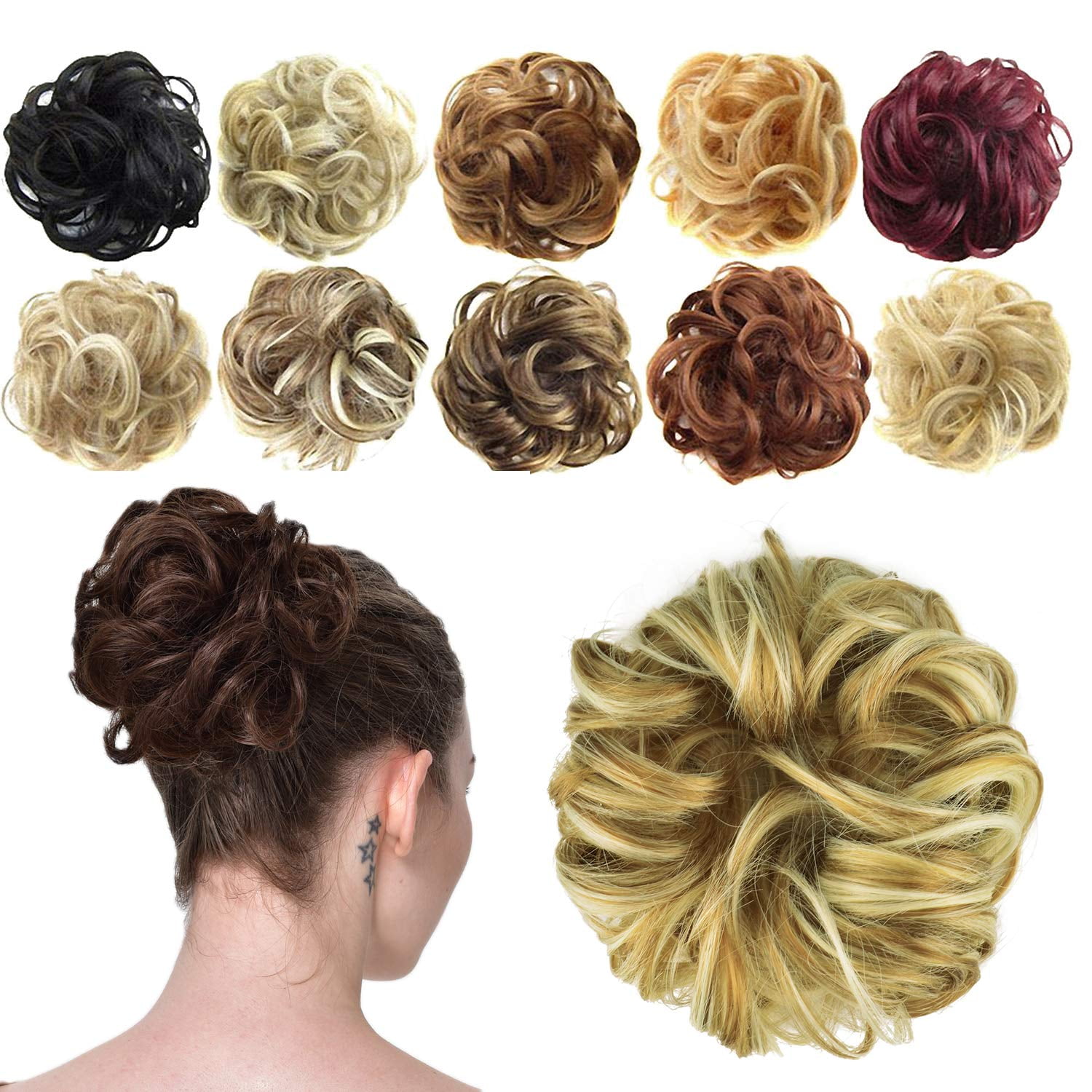 Scrunchy Hair Piece, For Topknot / Ponytail, Hair Extension, Wavy, Messy  Topknot, Bun, High Hairstyle, Hairpiece, A02 - Natural Black 1b # | Walmart  Canada