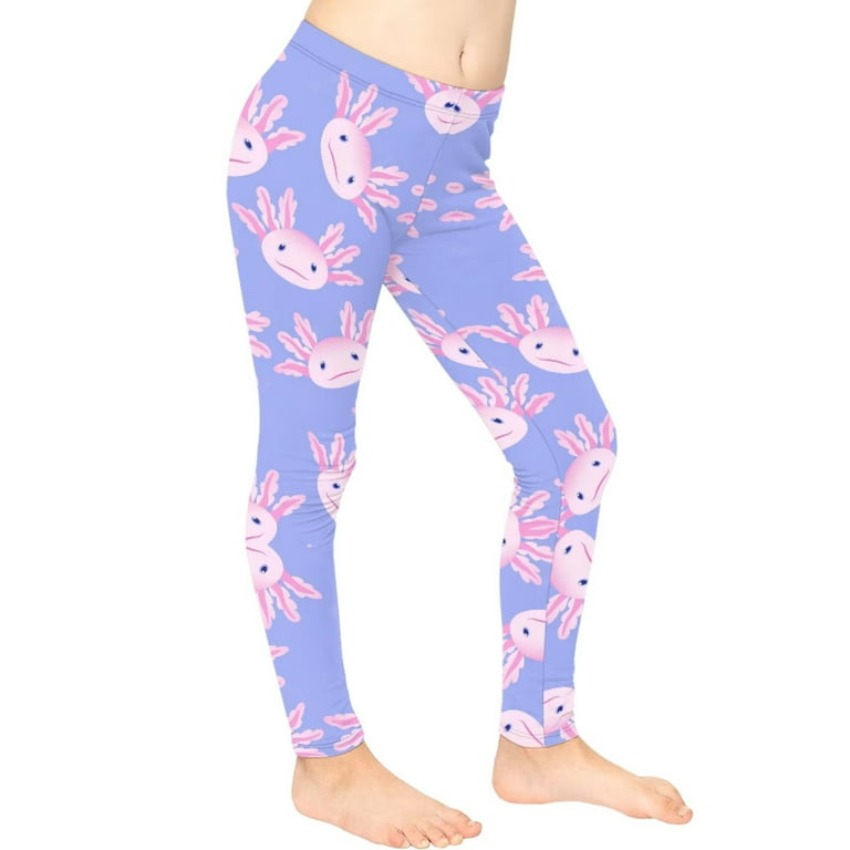 FKELYI Pink Axolotl Kids Leggings Size 10-11 Years Durable Outdoor