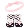thumbnail image 3 of Hudson Baby Girl Headband and Socks Giftset, Pink Black Love, One Size, 3 of 7