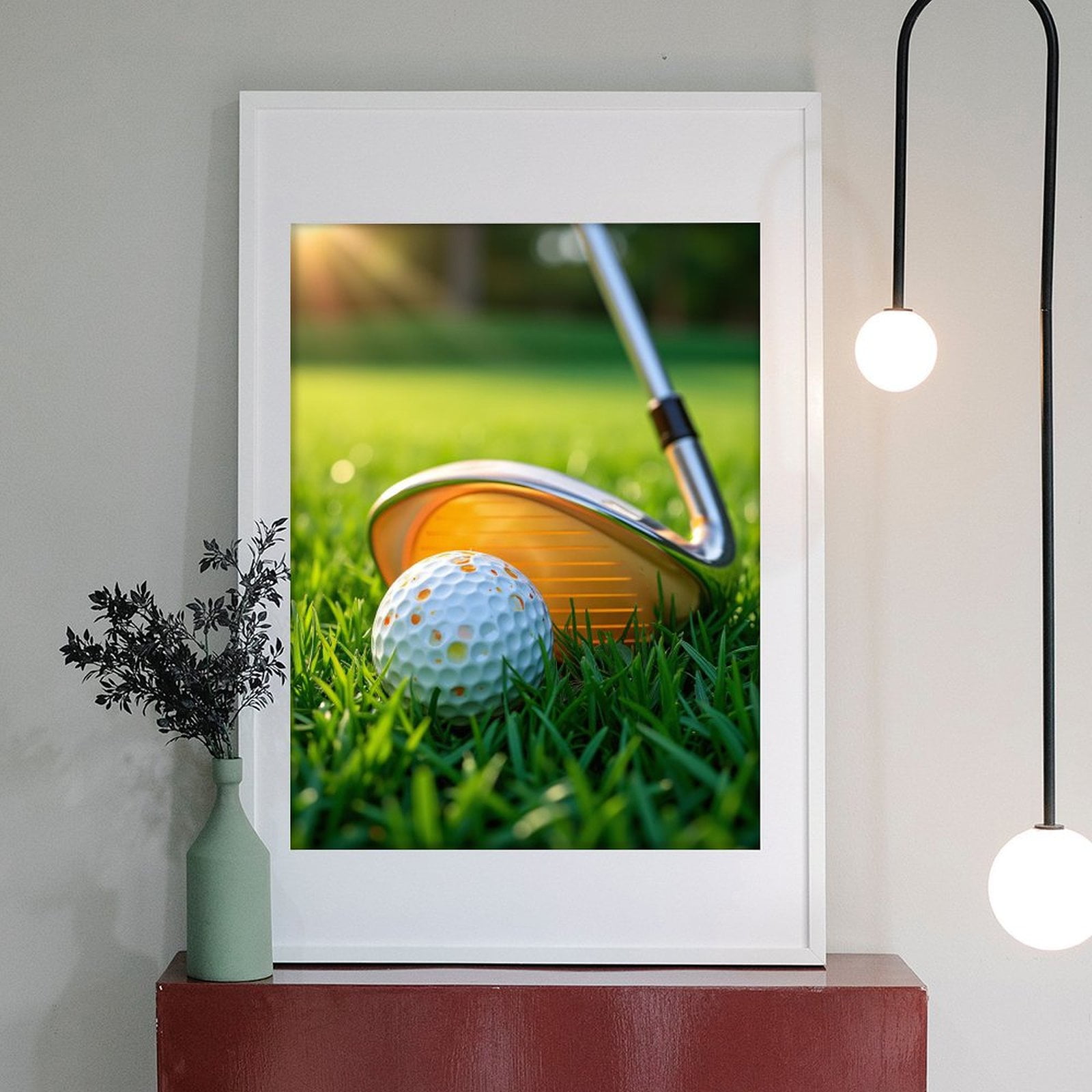 Diamond Art Kit for Adults, Golf Club Ball Sunlit Grass Diamond Painting for Adults Beginners, 5D DIY Diamond Art Painting Kits, Colorful Diamond Painting Craft for Home Decor 12x16