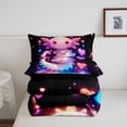 thumbnail image 5 of Manfei 3D Print Axolotl Full Size Comforter Sets,Ocean Animal Bedding Comforter Set,Black Reversible,3pcs,1 Comforter and 2 Pillowcases, 5 of 7