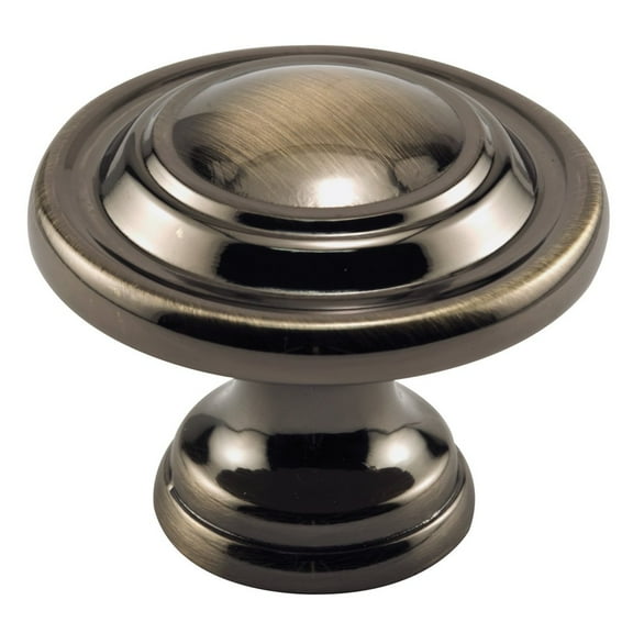 Prime-Line N 7370 Bi-Fold Door Knob - Wide Base, Diameter Door Knob For Easy Gripping, Replace Old or Unsightly Knobs, 1-11/16 in. Outside Diameter, Diecast, Antique Brass Plated (Single Pack) C63