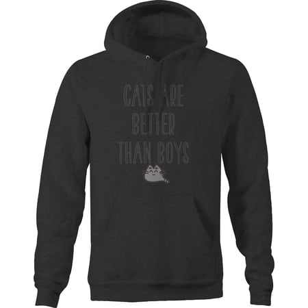 Cats are Better than Boys Crazy Cat Lady Pet Mom Hoodies for Men Large Dark Gray