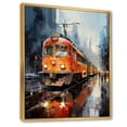 thumbnail image 2 of Designart "Journey on an Orange Train I" Modern Floater Framed Canvas Wall Art, 2 of 7