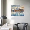 thumbnail image 3 of JEUXUS New York City Canvas Wall Art Navy Blue Pictures Abstract Paining City Reflection in Water Canvas Painting Modern City Skyline Canvas Prints Artwork for Living Room Bedroom Office Wall Decor, 3 of 4