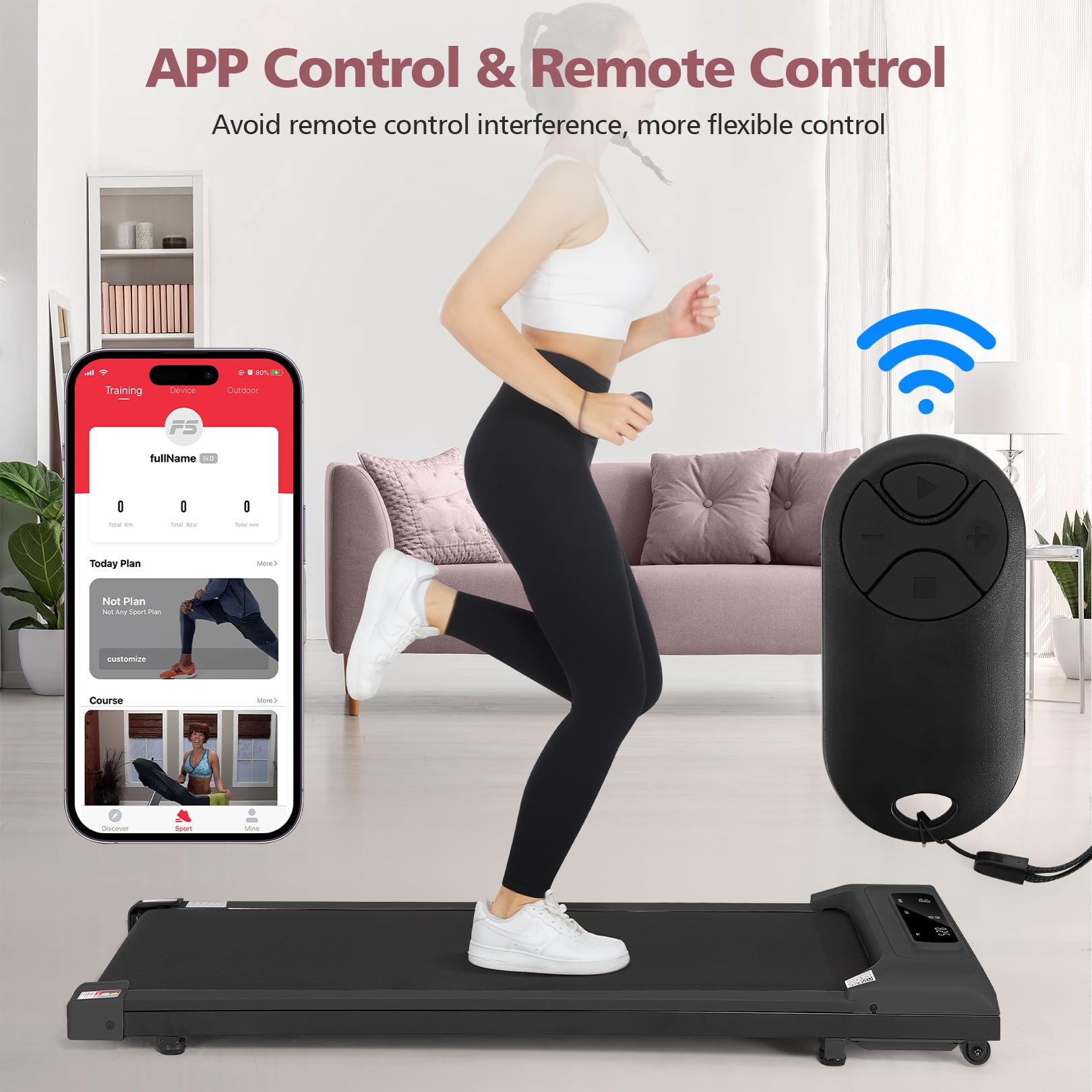 Walking Pad Treadmill&Under Desk Treadmill for Home&Office, Speed Range 0.5~3.8mph, 300 lbs Weight Capacity