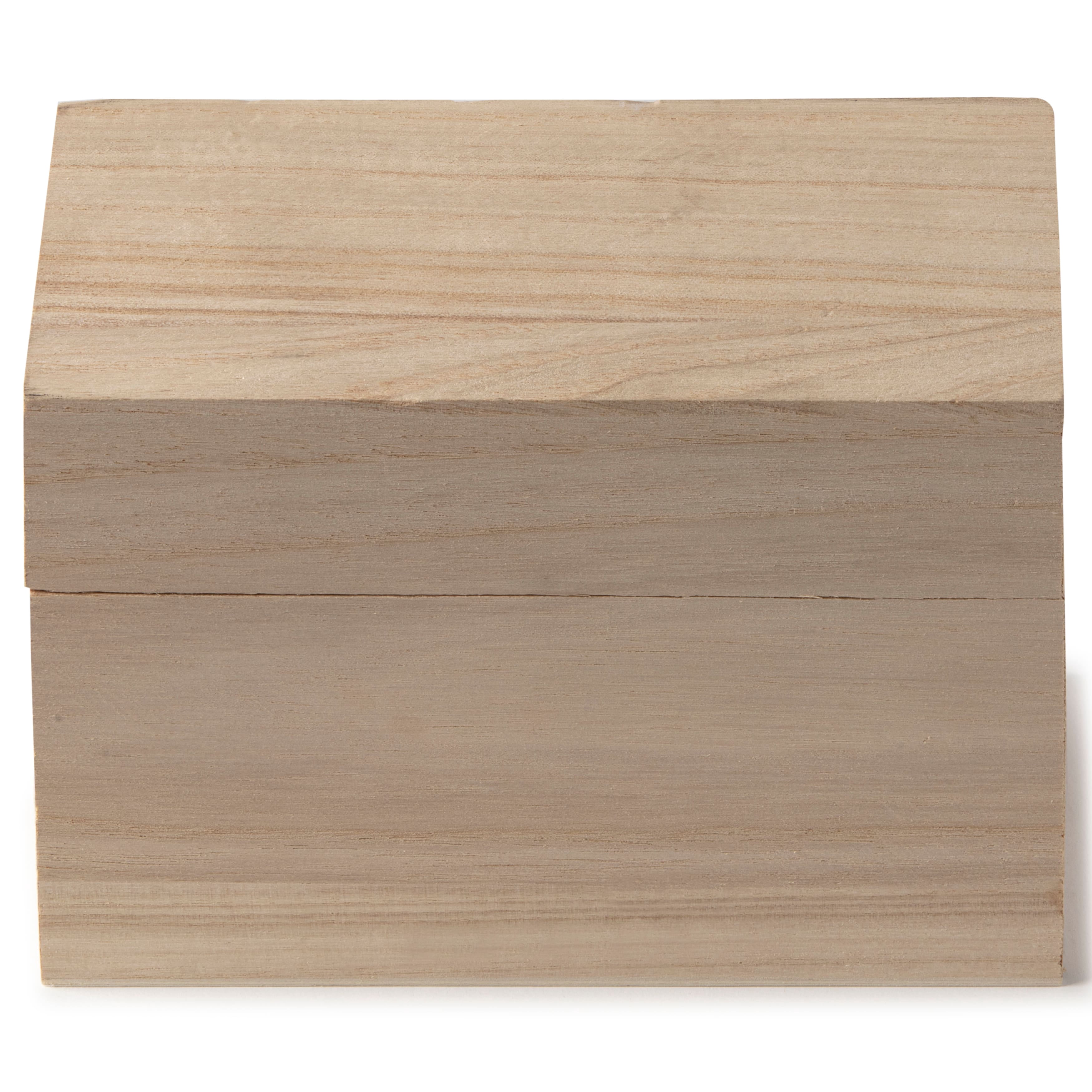Make Market 6.5" Unfinished Wooden Recipe Box - Ready-To-Decorate Wood Recipe Box, Holds 3" x 5" Index Cards - Bulk 6 Pack