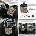 thumbnail image 5 of Renewold Cow Leopard Print Car Seat Cover Set 15 PCS, with Steering Wheel Seat Belt Strap Rear View Mirror Cover Trash Can Cup Coaster Keychain Air Vent Storage Bag Universal Fit, 5 of 7