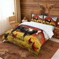 thumbnail image 2 of Erosebridal Farmhouse Rooster Cow Duvet Cover Set, Red Farmhouse Bedding Full, Reversible 3pcs 1 Duvet Cover and 2 Pillowcases (No Comforter), 2 of 6