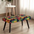 thumbnail image 4 of XYZCANDO Floral and Green Leaf Design Poly Spandex Bench Cover with Washable, Anti-Dust Stretch Long Chair Cover for Dining Room, 4 of 9
