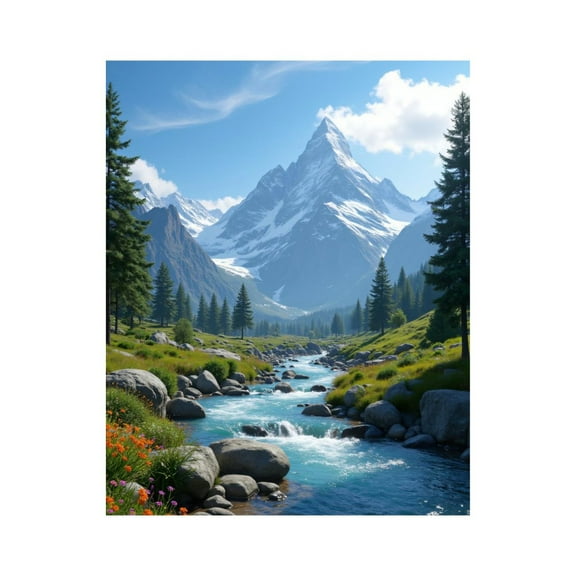 Paint by Numbers Kit for Adults, Mountain Stream Scenic View Paint by Numbers, Easy Paint by Numbers Kit for Adults Beginner, DIY Adult Paint by Number Kits on Canvas, Home Decor