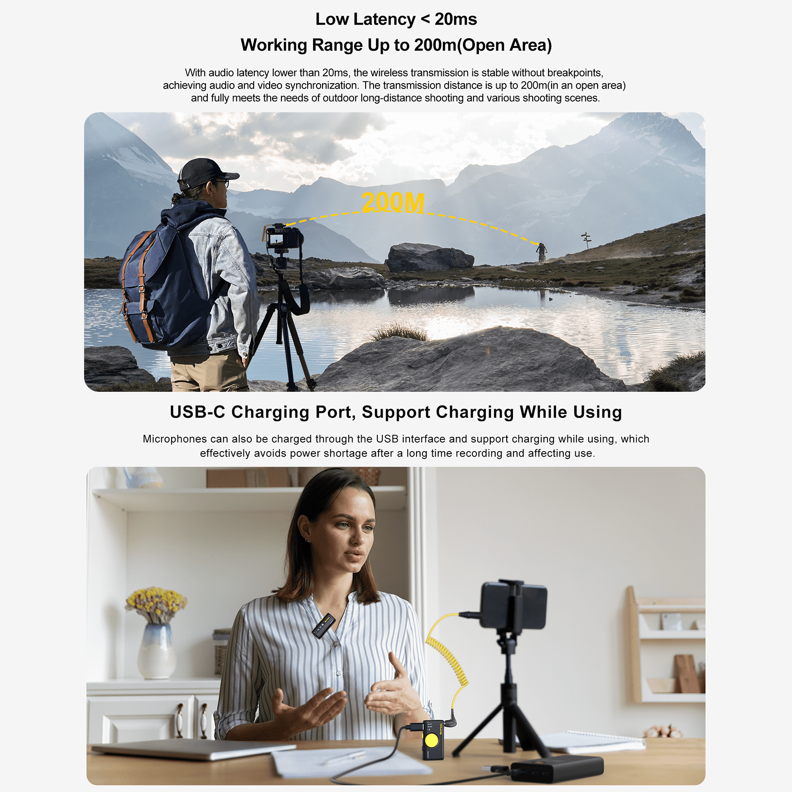 Microphones,Built-in Bt 5.3 Bt 5.3 Compatible Noise Reduction Built-in 1 200m 15h 5.3 Compatible With 1 Receiver 1 Receiver 1 200m Lavalier Iray Dw10 With 200m 15h Duration With 1 Receiver
