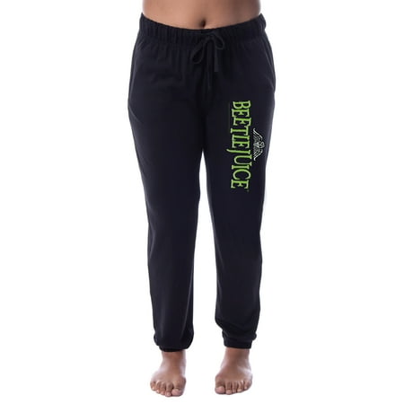 

Beetlejuice Women s Show Movie Logo Sleep Jogger Pajama Pants (Medium)