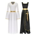 thumbnail image 3 of Kaerm Tunique de Danse pour Femmes, Robe Maxi de Danse avec Manches Longues, Noir&Blanc TTG, 3 of 7