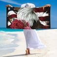thumbnail image 5 of Sikiie Eagle With Hat And Roses Beach Towel for Women Men, Pool Bath Beach Camping Beach Towel Adult Blanket for Travel Swim 27.5"x 55", 5 of 6