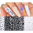thumbnail image 3 of D Calcomanías adhesivas para uñas 5D, 6 hojas de mariposa, rosa, flor, escamas de pescado, estereoscópicas, autoadhesivas en relieve, para decoraciones de diseño de uñas acrílic, 3 of 5